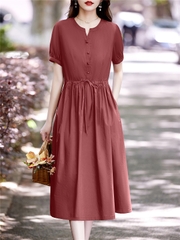 OD602: Váy đẹp cotton dáng dài cao cấp