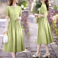 OD602: Váy đẹp cotton dáng dài cao cấp