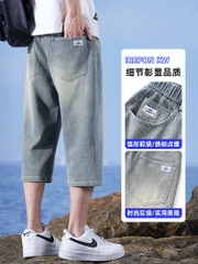 OE670: Quần lửng cho nam cao cấp quần jean nam cao cấp dáng rộng quần short ống đứng cỡ lớn