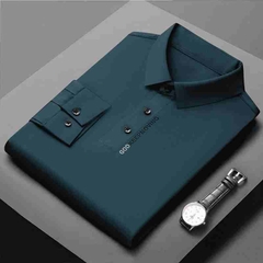 OC758: Áo thun nam Pierre Cardin lụa dâu áo thun công sở cổ điển có ve
