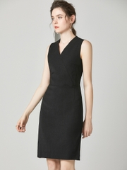 OD454: váy đen cao cấp OL cổ vest