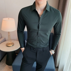 Mã B308: Áo sơ mi nam sọc co giãn phong cách Hàn Quốc