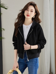 OE408: Áo khoác cho nữ đa năng có khóa kéo cardigan