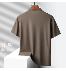 OD283: Áo thun nam cổ đứng lụa dâu cao cấp nam ngắn tay áo thun công sở
