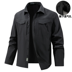 OH160: Áo sơ mi công sở dài tay nam, nhanh khô, thoáng khí, nhiều túi, dáng rộng, cỡ lớn