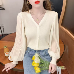OD969: Áo sơ mi voan nữ thiết kế niche phong cách phương tây áo dài tay đẹp