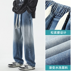 OE795: Quần jeans nam phong cách mới quần dài giản dị lưng thun
