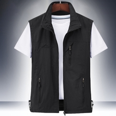 OE335: Áo khoác vest nam cao cấp co giãn thoáng khí cổ đứng áo ghi lê