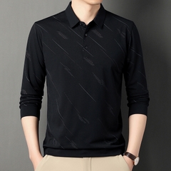 OE947: Áo thun nam trung niên xuân thu dài tay cotton