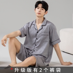 OE489: bộ đồ ngủ nam SPNN mùa hè lụa băng tay ngắn quần short mặc nhà