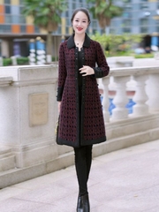 OC500: Áo khoác houndstooth dành cho nữ mới mùa thu đông dày nữ thương hiệu