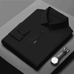 OC758: Áo thun nam Pierre Cardin lụa dâu áo thun công sở cổ điển có ve