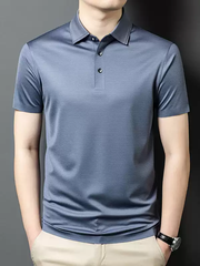 OE974: Áo polo nam cao cấp mùa hè với cổ áo bằng lụa tơ tằm