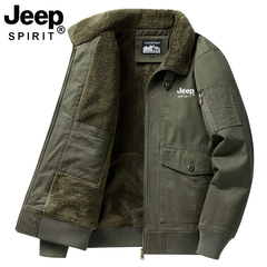 OH162: Áo khoác nam JEEP bằng len cừu, kiểu dáng mới Thu/Đông, ấm áp và chất liệu cotton