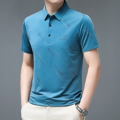 OE269: Áo thun POLO lụa Woodpecker dành cho nam cao cấp tay ngắn,