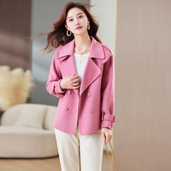 OE923: Áo khoác cashmere ngắn hai mặt cho nữ