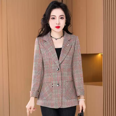 OD1015: Áo khoác vest nữ trung niên kẻ sọc cao cấp