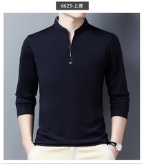 OD261: Áo thun dài tay nam ATN cổ kéo khóa cotton
