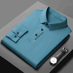 OC758: Áo thun nam Pierre Cardin lụa dâu áo thun công sở cổ điển có ve
