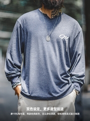 Mã A783: áo sơ mi nam mùa thu Mỹ retro dài tay cổ chữ V