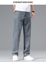 OE742: Quần Jeans Lụa Băng Cho nam cao cấp Quần Ống Rộng Thẳng