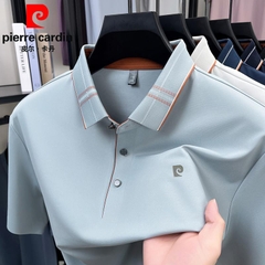 OE662: Áo thun nam cao cấp mùa hè lụa tơ Pierre Cardin tay ngắn ve áo trung niên áo thun POLO