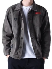 Mã A634: Áo khoác denim nam from ngắn dáng rộng phong cách Hàn Quốc