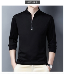 OD261: Áo thun dài tay nam ATN cổ kéo khóa cotton