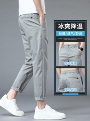 OE830: quần dài vải lụa lạnh mới cho nam