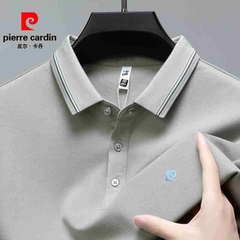 OC755: Áo thun nam Pierre Cardin màu trơn giản dị áo sơ mi POLO hàng đầu