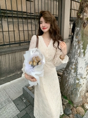 OD635: Váy ren cổ điển kiểu Pháp mới