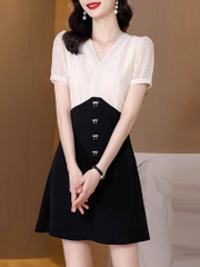 OD224: đầm dáng A ngắn hàn quốc
