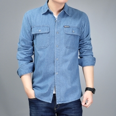OE345: Áo sơ mi denim jean cotton nam cao cấp