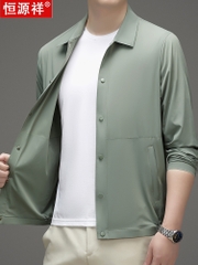 OE939: Áo khoác nam cao cấp mùa hè mỏng Hengyu vải lụa băng chống nắng