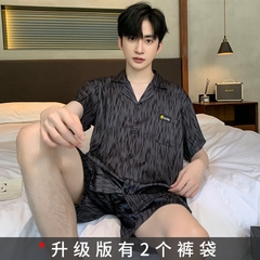 OE489: bộ đồ ngủ nam SPNN mùa hè lụa băng tay ngắn quần short mặc nhà