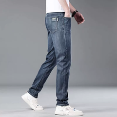 OH005: Quần jeans nam Tencel màu xám khói kiểu mới mùa thu Hồng Kông