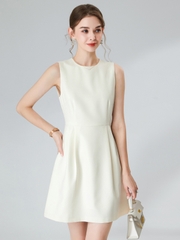 OD455: Váy vest không tay cổ tròn đơn giản cao cấp