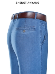 OE669: Quần jean Tencel mỏng mùa hè cho nam cao cấp cotton lụa lạnh