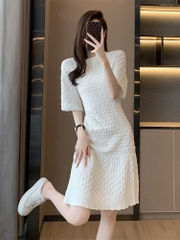 OD624: Váy đen đẹp cổ tròn phong cách cổ điển cao cấp kiểu Pháp