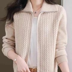 OC249: áo khoác len nữ dệt kim áo khoác cardigan nữ