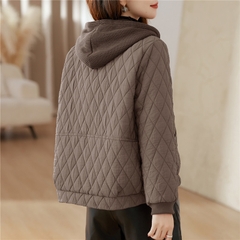 OC973: Áo khoác cotton nhẹ ngắn nữ nhỏ sọc