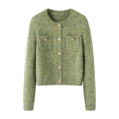 OC112: Áo Khoác nữ Cardigan Áo Len Nhỏ Tay Dài