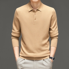 OD351: áo thun len nam cổ polo cao cấp dâu lụa dài tay atn