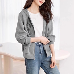 OD527: áo khoác nỉ nữ có mũ dáng rộng