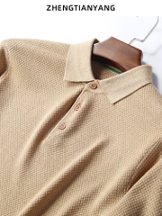 OD351: áo thun len nam cổ polo cao cấp dâu lụa dài tay atn