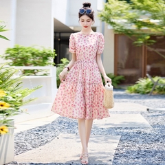 OD758: đầm họa tiết thổ cẩm dáng xòe hàn quốc