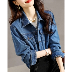 OC918: áo khoác denim ngắn thanh lịch cho nữ