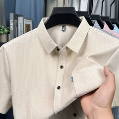 OH041: Áo sơ mi nam tay ngắn Woodpecker bằng vải cotton lanh