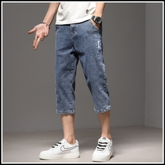 OE665: Quần short denim nam cao cấp mùa hè dài đến đầu gối