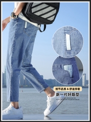 OE377: Quần jeans nam quần dài ống đứng dáng ôm đơn giản